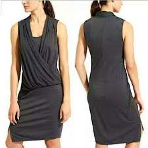 Athleta *Duet Wrap Dress Charcoal Gray Sz XS